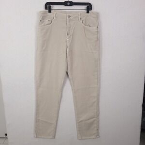 Faherty Brand Five Pocket Pants Mens 36X33 Beige Straight Leg Cotton Blend